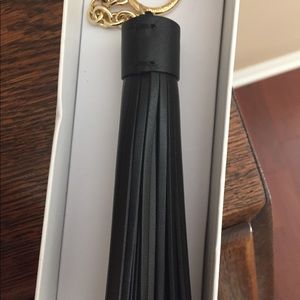 Black leather Micheal Kors tassel Key Chain